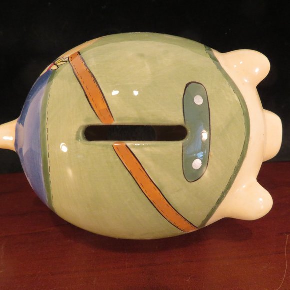 FISHERMAN Angler Piggy BANK Ceramic 6" x 4" (117C) - Picture 4 of 6